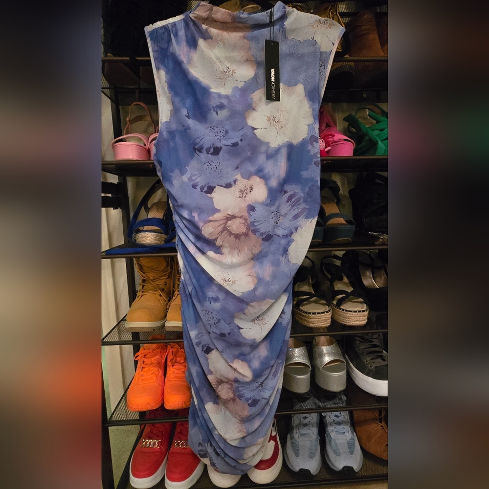 Fashion Nova Blue Floral Dress